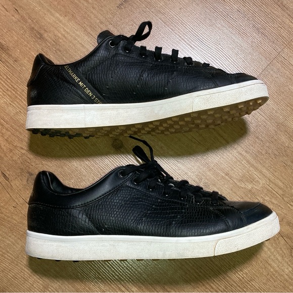 ADIDAS ADICROS - LEA BLACK/WHITE F33778 BLACK LEATHER GOLF SPIKELESS - Picture 3 of 8